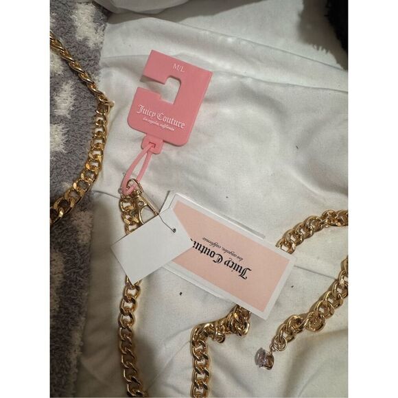 JUICY COUTURE pave logo gold ice CHAIN BELT LARGE/xl extra  display picture 1